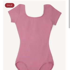 Capezio Short Sleeve Leotard Adult L Large Ladies Womens Ballet Dusty Pink